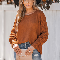 Cupshe Pumpkin Spice Textured Knit Sweater (x2)