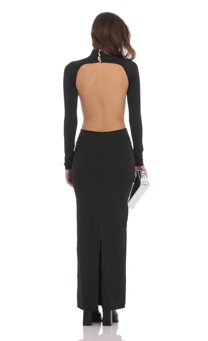 Lucy In The Sky Cutout Maxi Dress in Black