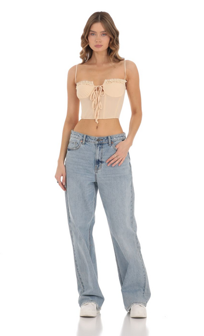 Lucy in the Sky Corset Bralette Top in Nude