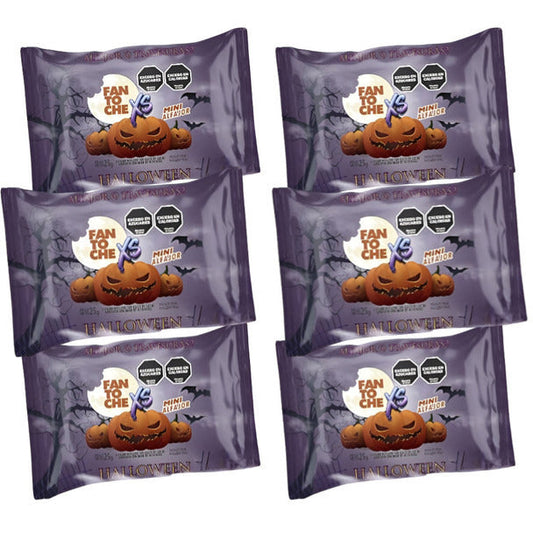 Pampa Direct Fantoche XS Halloween Mini Alfajores, Dulce de Leche Filled, Orange Meringue Coated, 25 g / 0.88 oz (pack of 6)