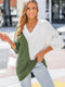 Cupshe V-Neck Ribbed Knit Two-Tone Sweater (x2)