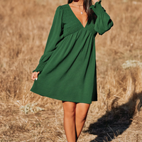 Cupshe Cooler Daze Smocked V-Neck Dress(x2)