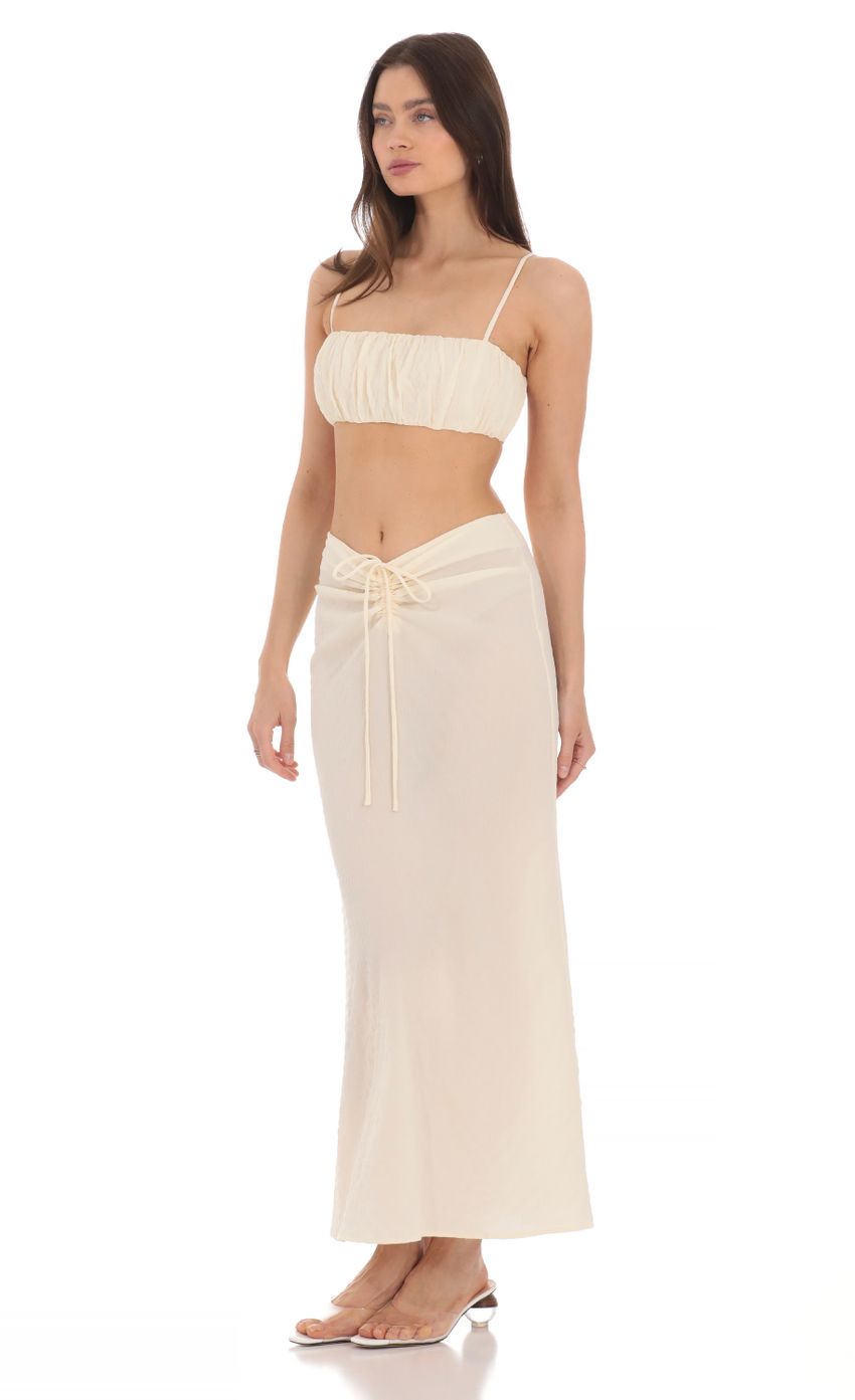 Lucy In The Sky Cropped Two Piece Set in Cream