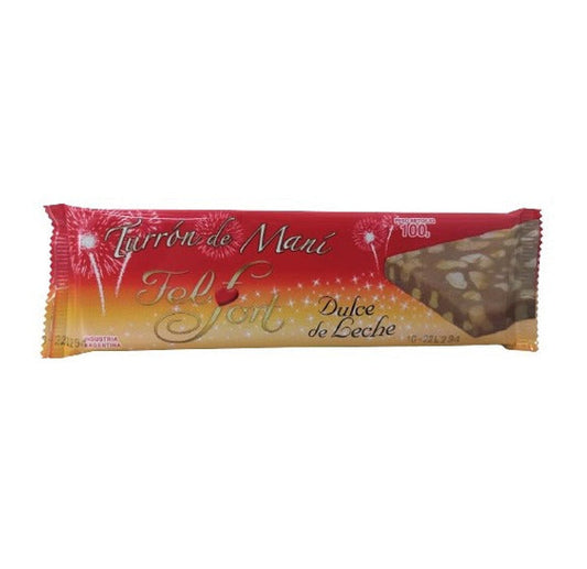 Pampa Direct Felfort Turrón Dulce de Leche Peanut Nougat Torrone Dulce de Leche Flavor, 100 g / 3.52 oz bar