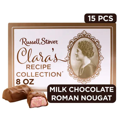 Russell Stover Chocolates Clara's Recipe Milk Chocolate Roman Nougat, 8 oz. Box