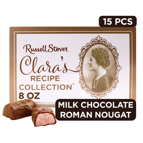 Russell Stover Chocolates Clara's Recipe Milk Chocolate Roman Nougat, 8 oz. Box