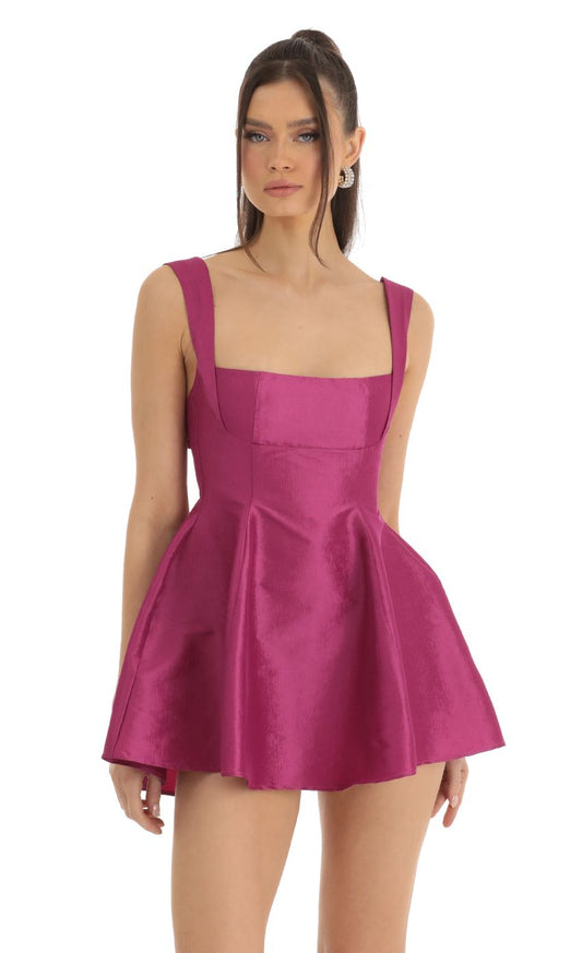 Lucy In The Sky Fit and Flare Dress in Berry