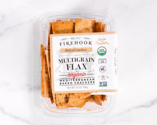 Dorothy Lane Firehook Multigrain Flax Organic Mediterranean Baked Crackers x4