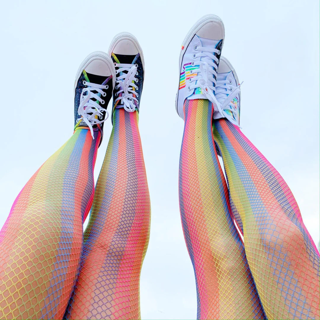 Snag Tight Women's Fishnets - Rainbow (x2)