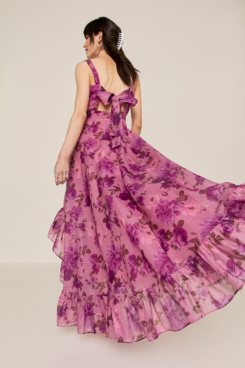 Francesca's Sheila Bow Back Floral Maxi Dress