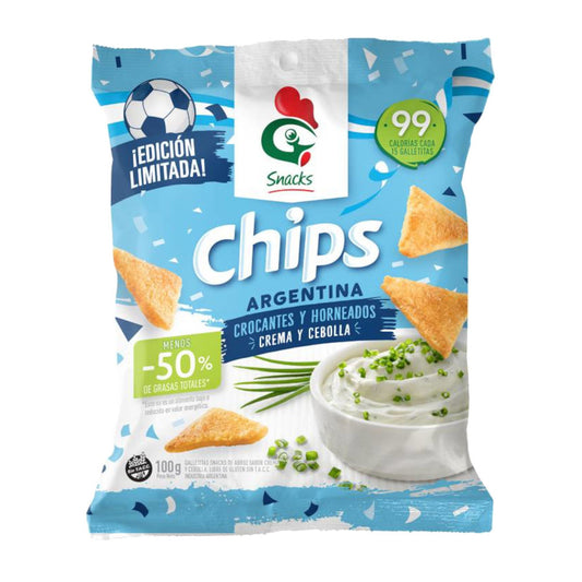 Pampa Direct Gallo Snacks Limited Edition Argentine Design Cream & Onion Baked & Crispy Chips, 100 g / 3.53 oz
