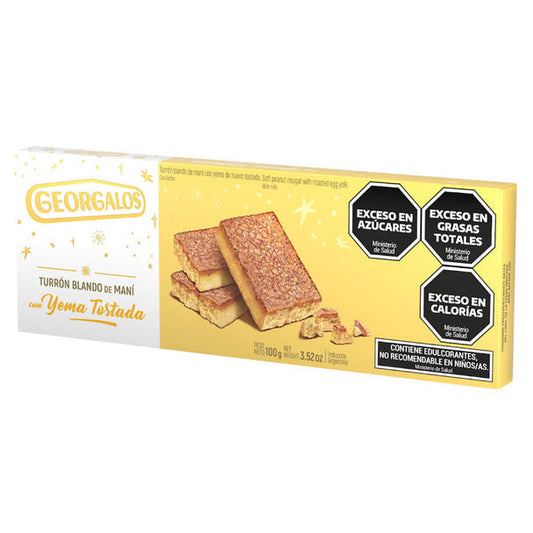 Pampa Direct Georgalos Peanut Soft Nougat with Toasted Yolk Turrón Blando de Maní con Yema Tostada, 100 g / 3.5 oz