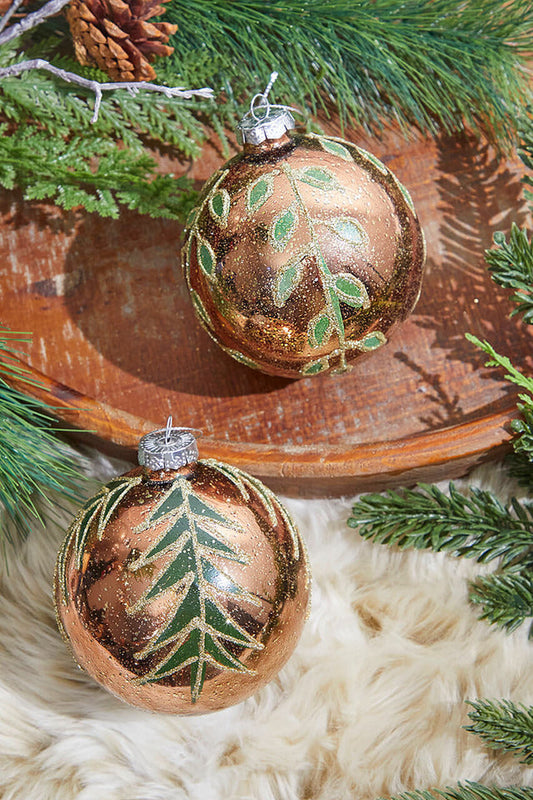 Decorator's Warehouse 4” Glass Woodland Scene Ornament
