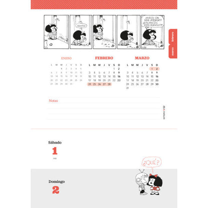 Pampa Direct Agenda 2025 Granica 2025 Mafalda by Quino Planner, Agenda with Sticker Sheet & Note Pages, Weekly Organizer