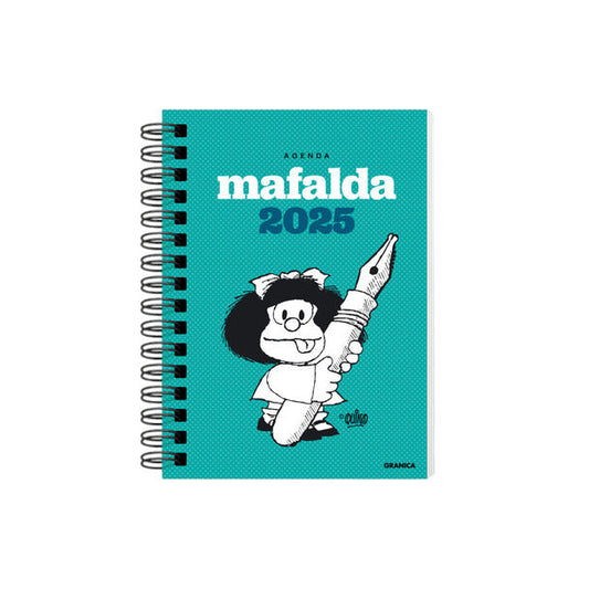 Pampa Direct Agenda Granica Mafalda by Quino 2025 Agenda – Hardcover Spiral Notebook with Stickers, Stylish Design