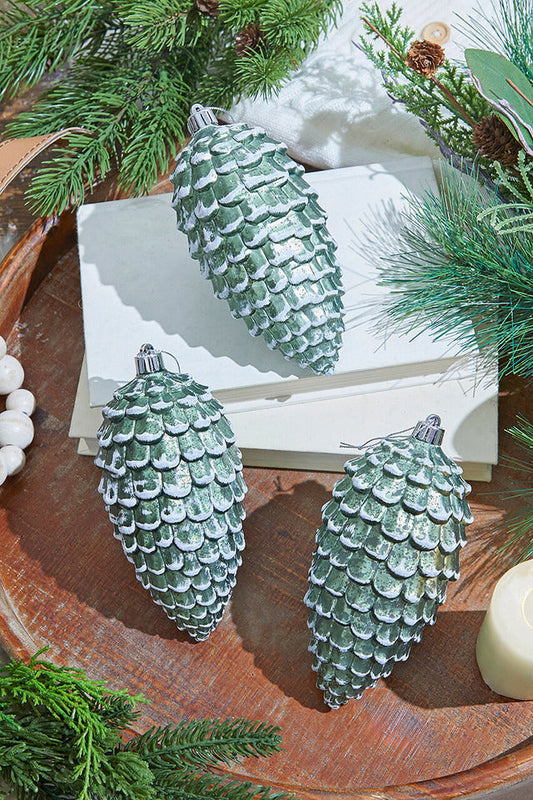 Decorator's Warehouse 6.5" Snowed Pine Cone Ornament - Set of 3