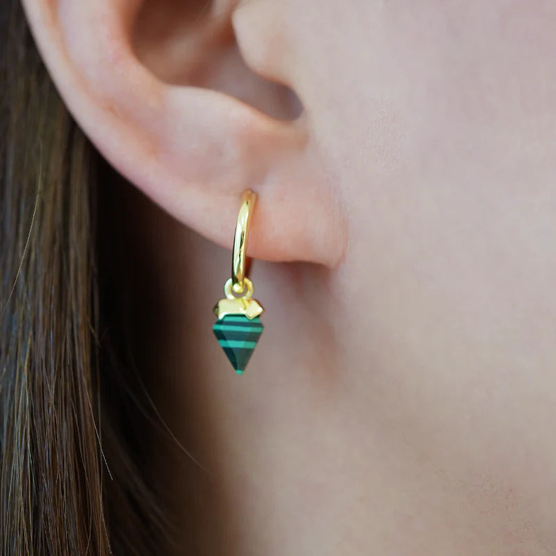 ARGENTO VIVO THE MALACHITE DROP HUGGIE