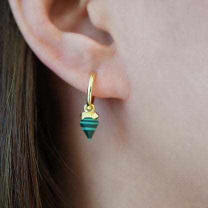 ARGENTO VIVO THE MALACHITE DROP HUGGIE