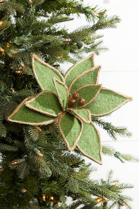 Decorator's Warehouse 19" x 12" Natural Green Poinsettia Pick