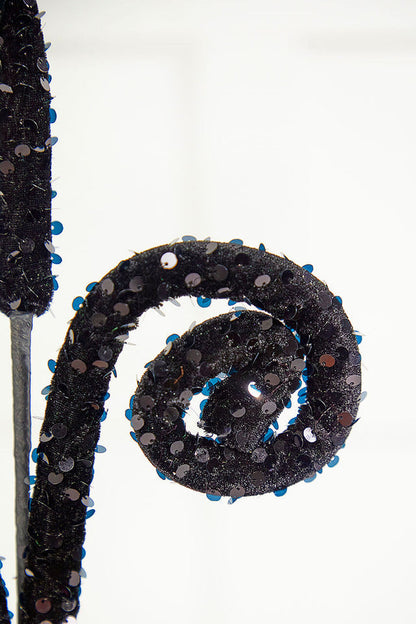 Decorator's Warehouse 28" Black Sequin Curly Spray