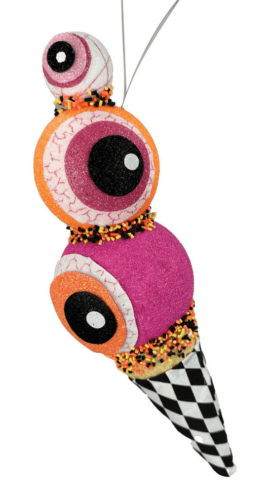 Decorator's Warehouse 13" Orange & Pink Eyes Cream Ornament