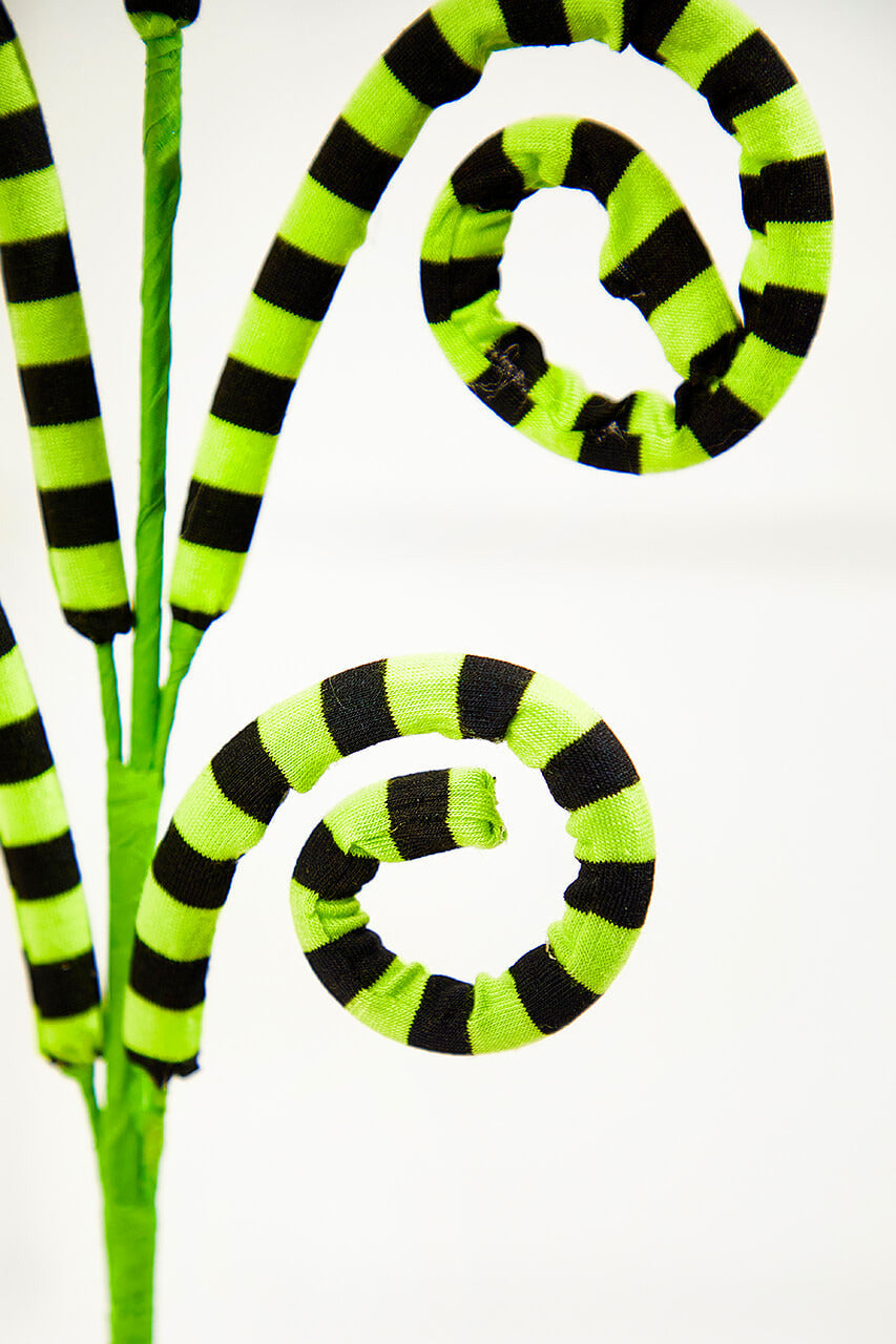 Decorator's Warehouse Stripe Green and Black Curly Spray