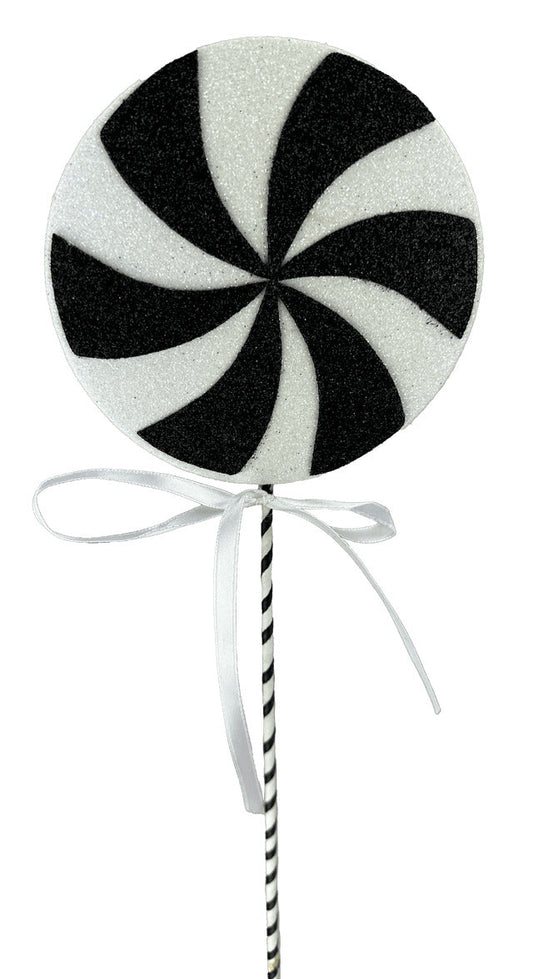 Decorator's Warehouse 18" x 5" Black and White Lollipop Pick