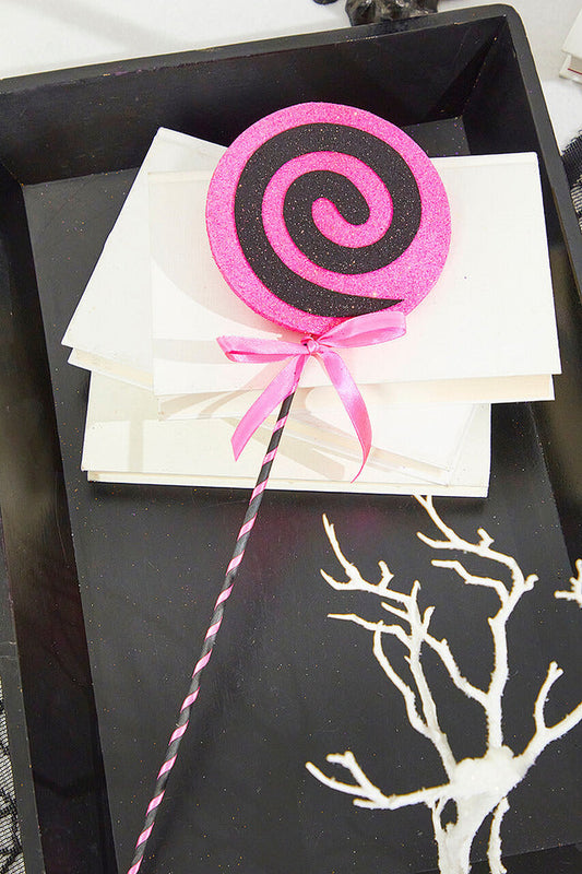 Decorator's Warehouse 17" Black and Pink Lollipop Pick