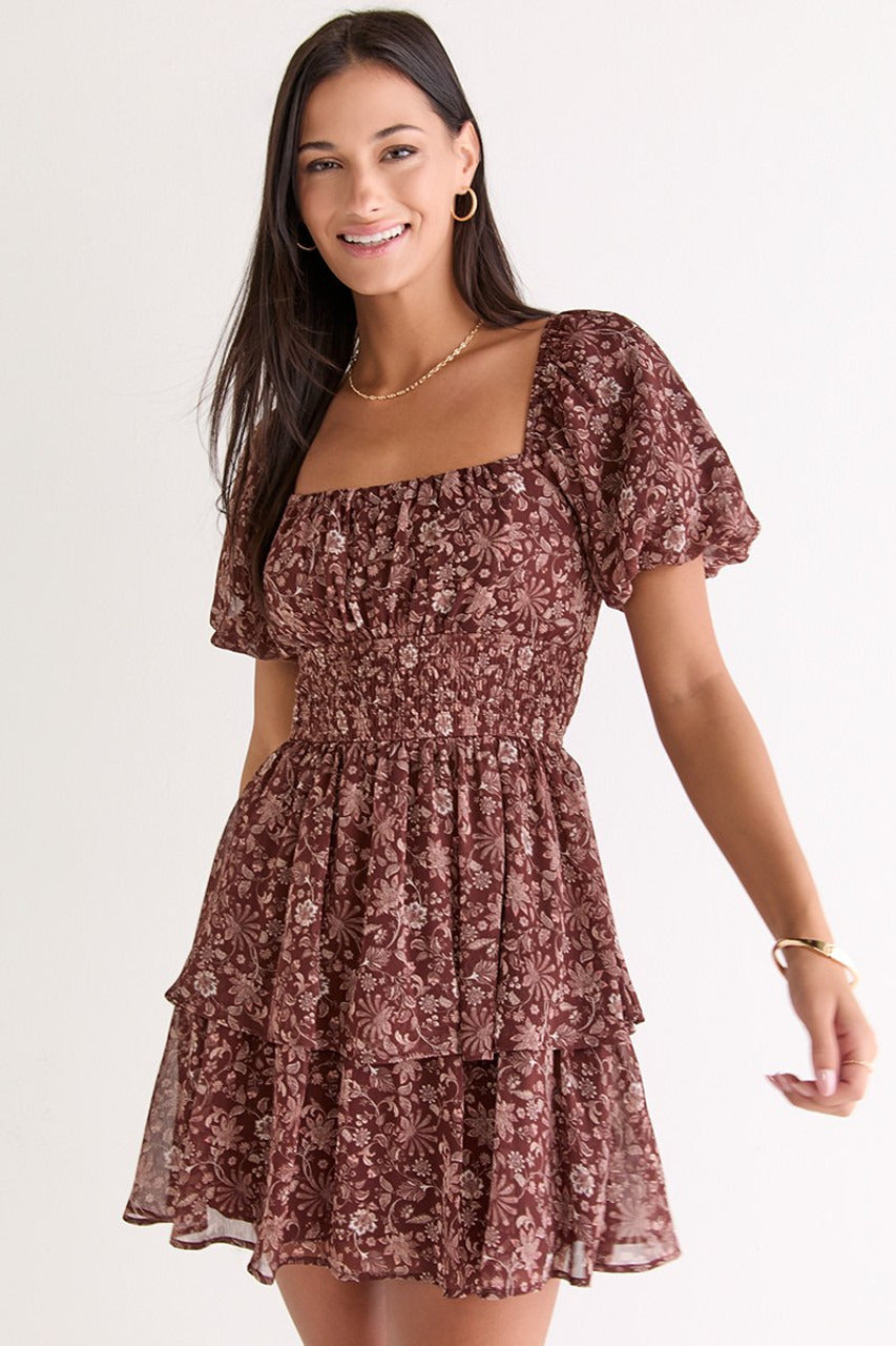 Francesca's Cynthia Floral Short Sleeve Mini Dress (x2)