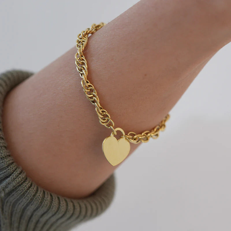 ARGENTO VIVO THE HEART LINK BRACELET