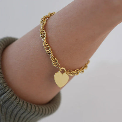 ARGENTO VIVO THE HEART LINK BRACELET