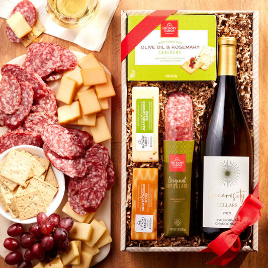 Hickory Farms Chardonnay & Savory Snack Collection