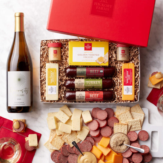 Hickory Farms Hearty Bites & Chardonnay Gift Set