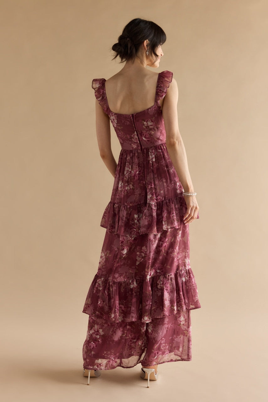 Francesca's Darlene Floral Tiered Dress