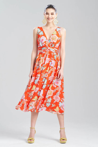 Natori Amanpulo Obi Silk Beaded Dress