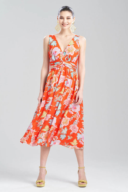Natori Amanpulo Obi Silk Beaded Dress