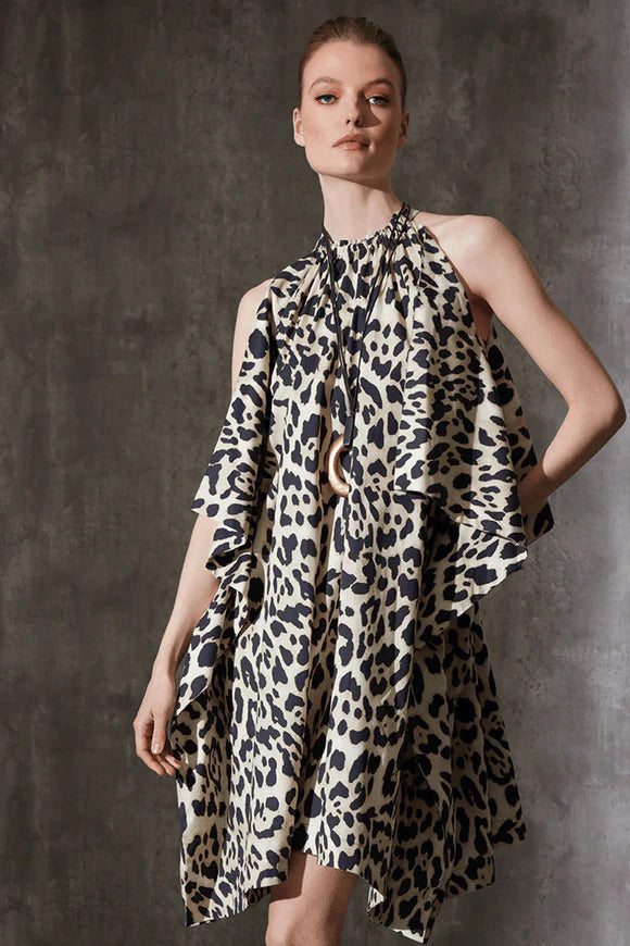 Natori Jaguar Cotton Poplin Handkerchief Dress