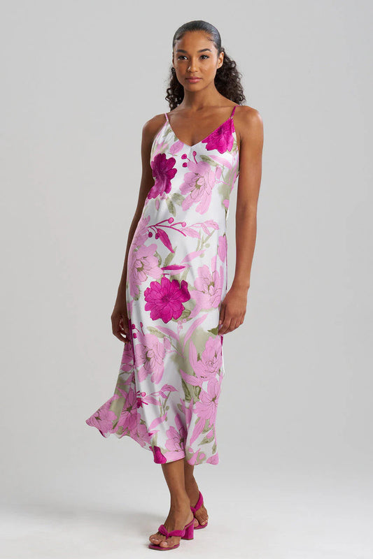 Natori Peony Blossom V-Neck Gown
