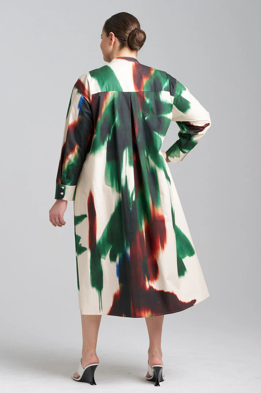 Natori Amalfi Printed Cotton Poplin Oversized Shirtdress