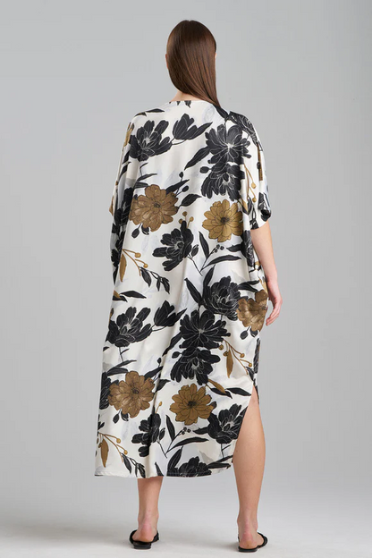 Natori Peony Blossom Zip Caftan