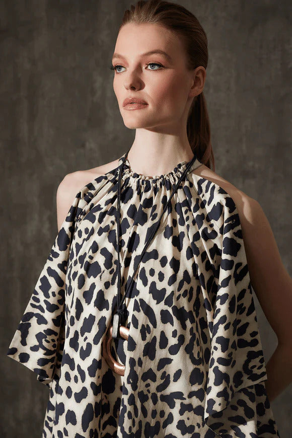 Natori Jaguar Cotton Poplin Handkerchief Dress
