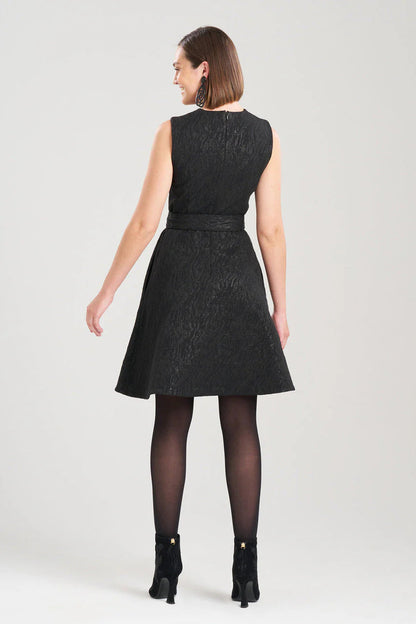 Natori Metallic Jacquard Fit & Flare Dress