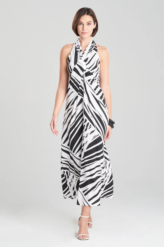 Natori Katana TENCEL Jersey Crossover Halter Dress
