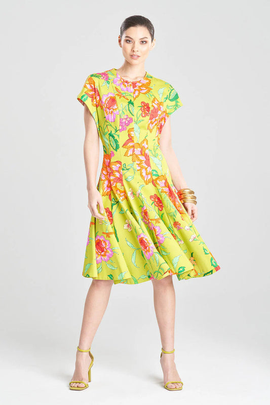 Natori Junko Cotton Chino Pleated Dress