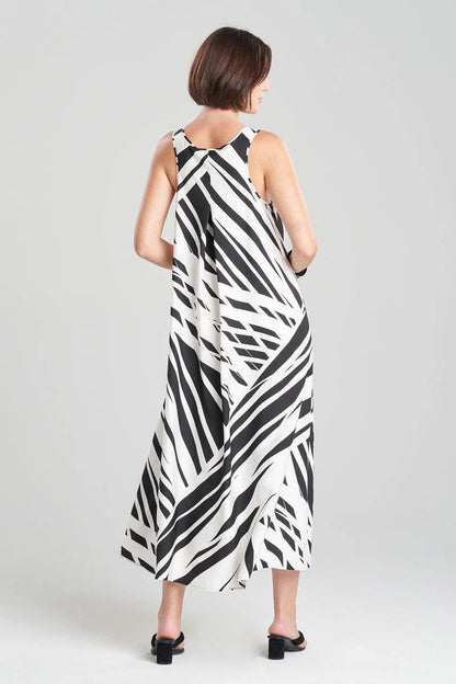Natori Katana Cotton Silk V-Neck Dress