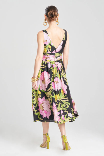 Natori Shinjo Obi Silk Midi Dress