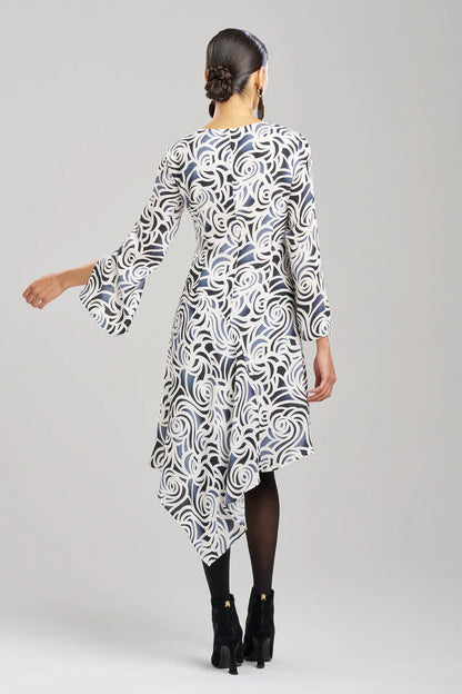 Natori Scroll Asymmetrical Drape Dress