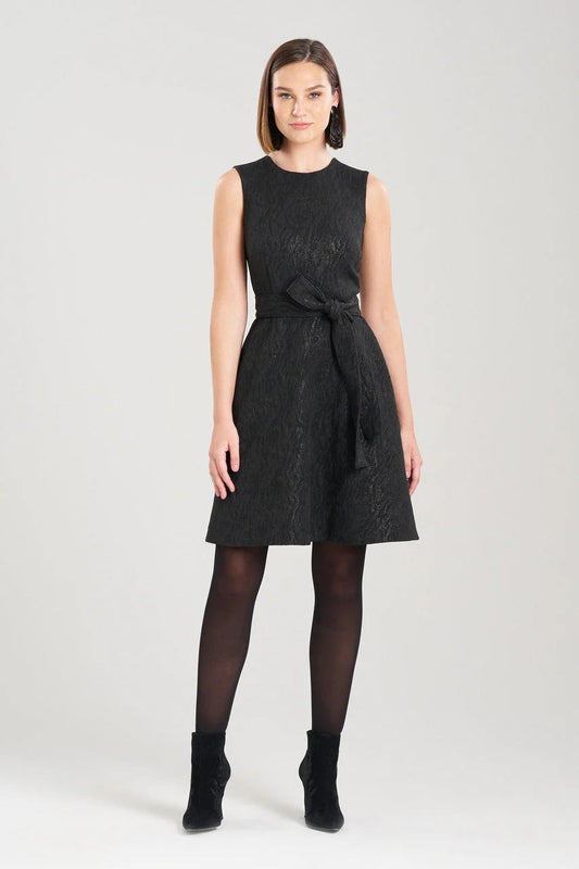 Natori Metallic Jacquard Fit & Flare Dress
