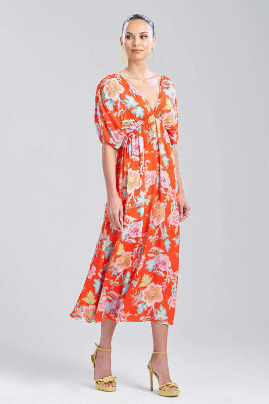 Natori Amanpulo Obi Silk Beaded Kimono Dress