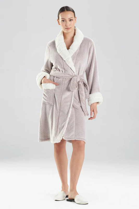 Natori Plush Faux Fur Short Robe